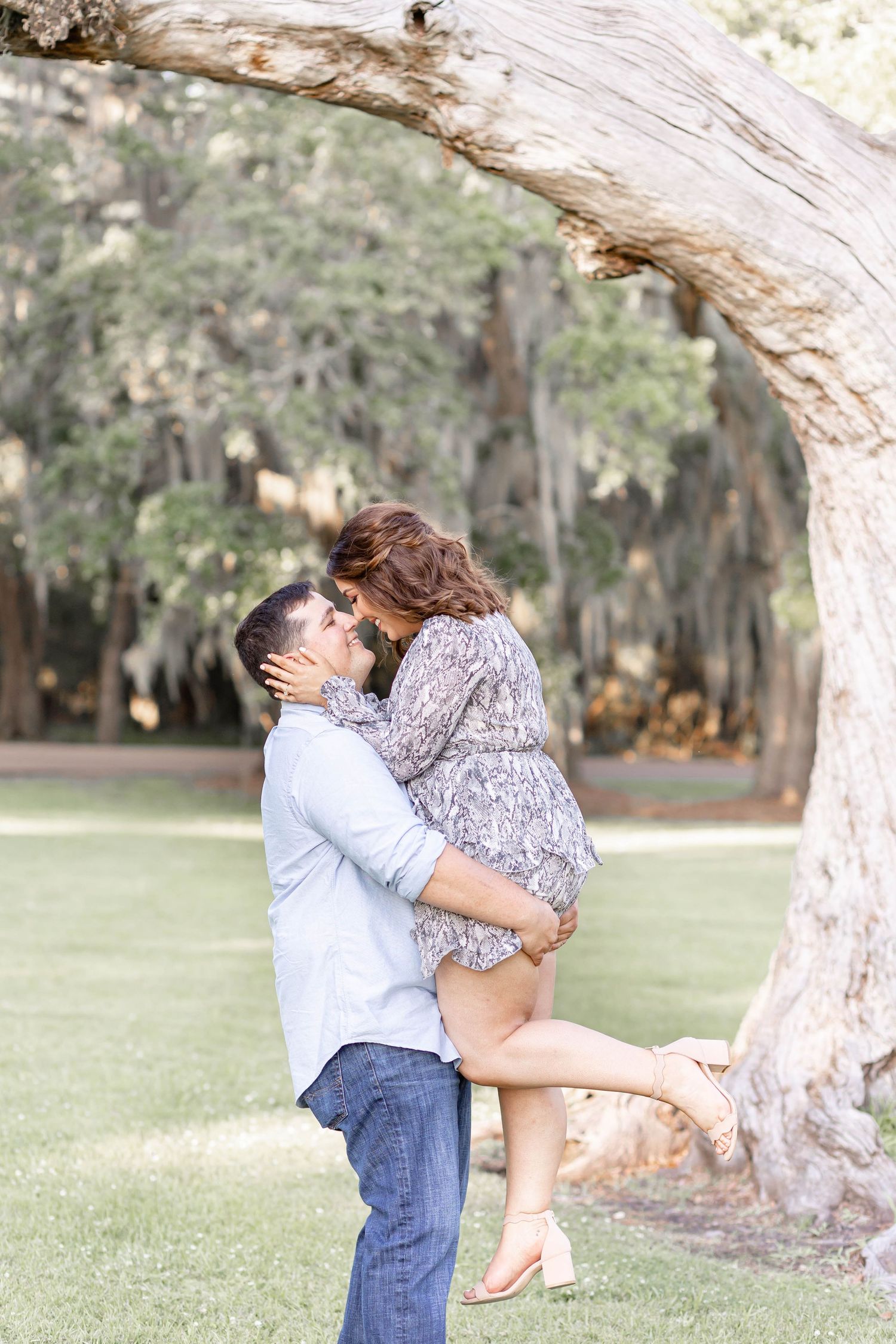 Engaged Couple at Foutainbleu State Park in Mandeville, Louisiana