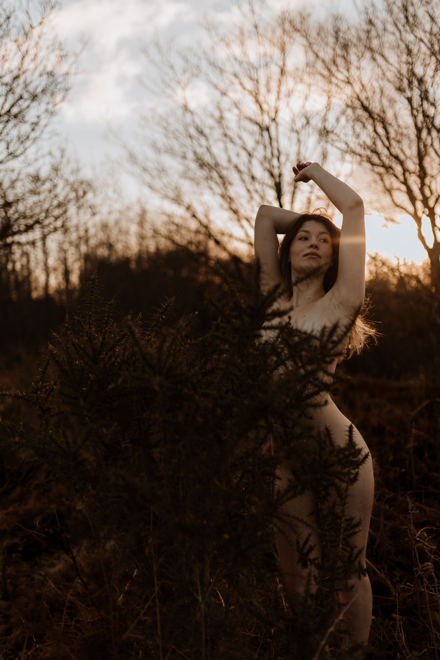 Outdoor nude empowerment shoot at sunrise in Wales