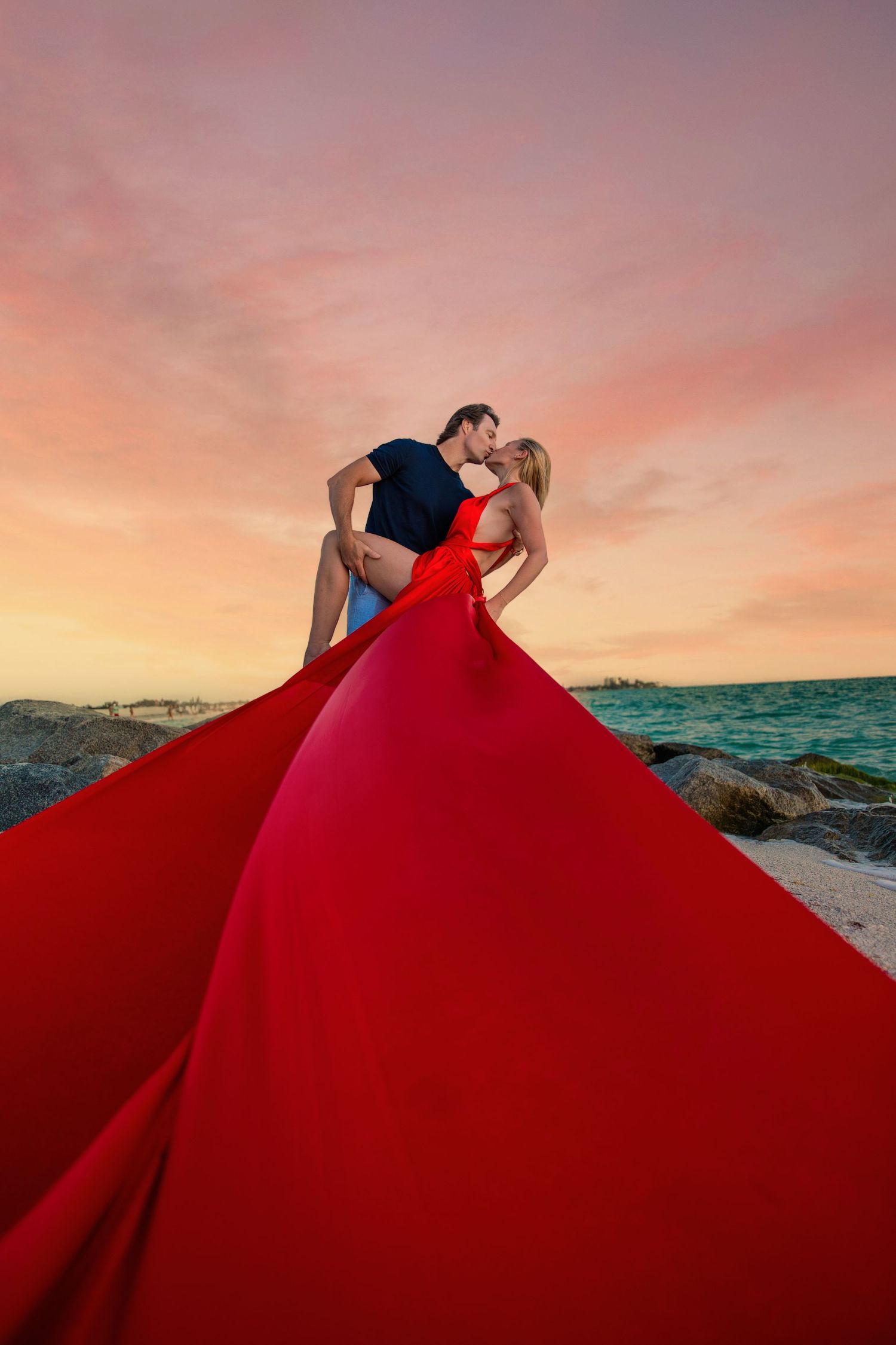 Couples flying dress photoshoot