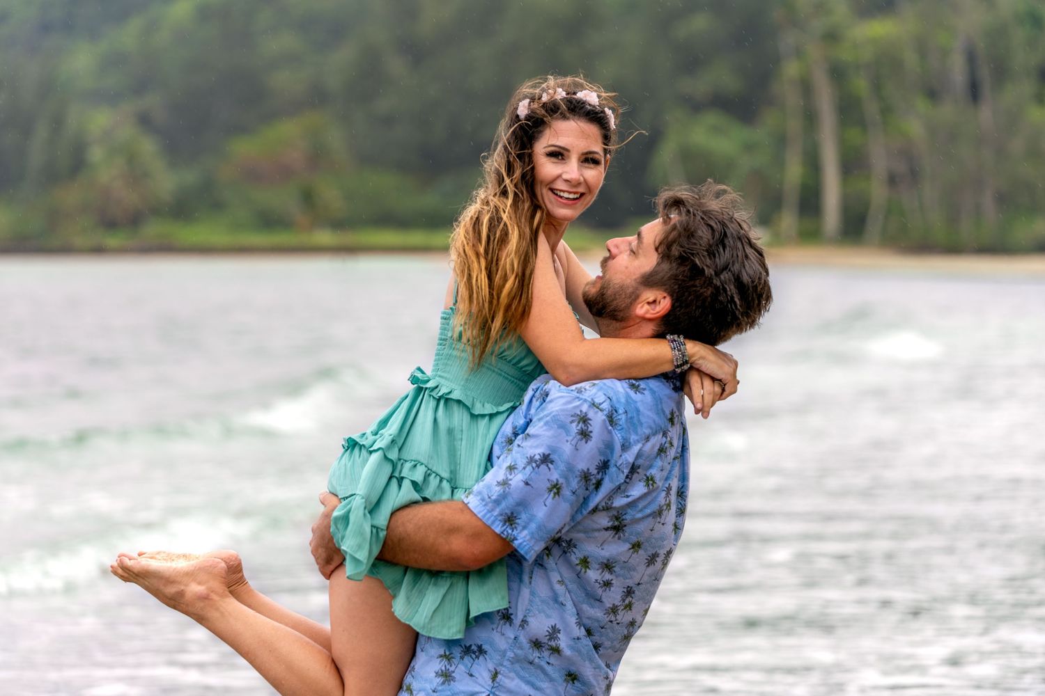 A couple in love at the beach, by Lori Knutsen Photography.