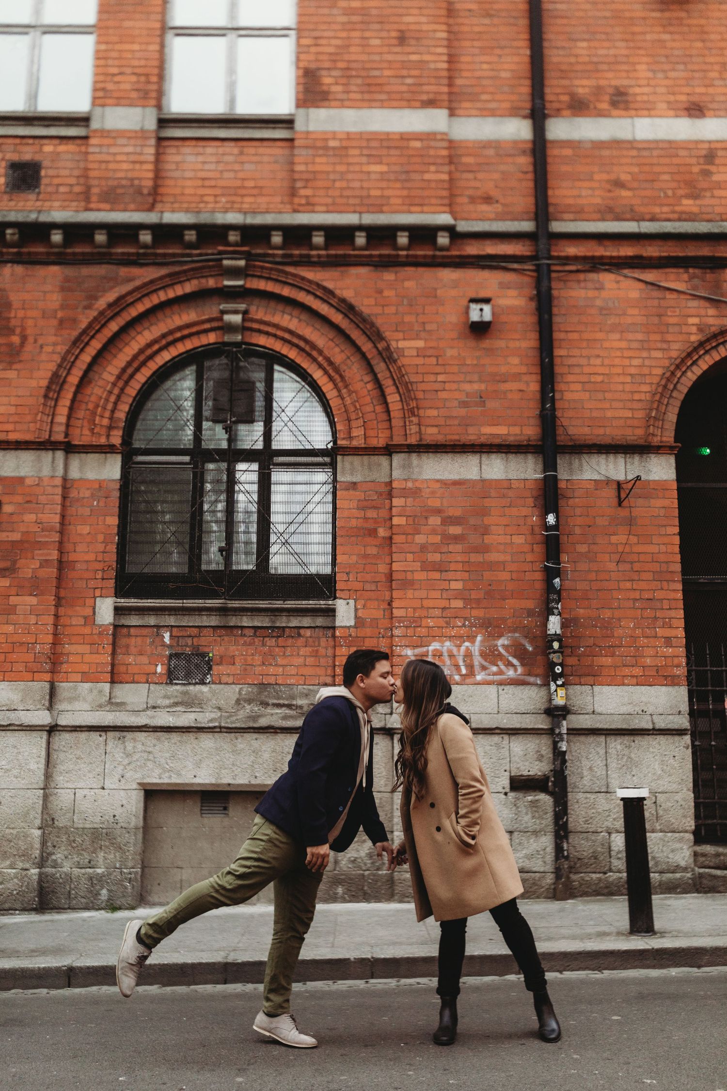 Dublin Ireland Couples Photoshoot Engagement Session Red Brick Wall