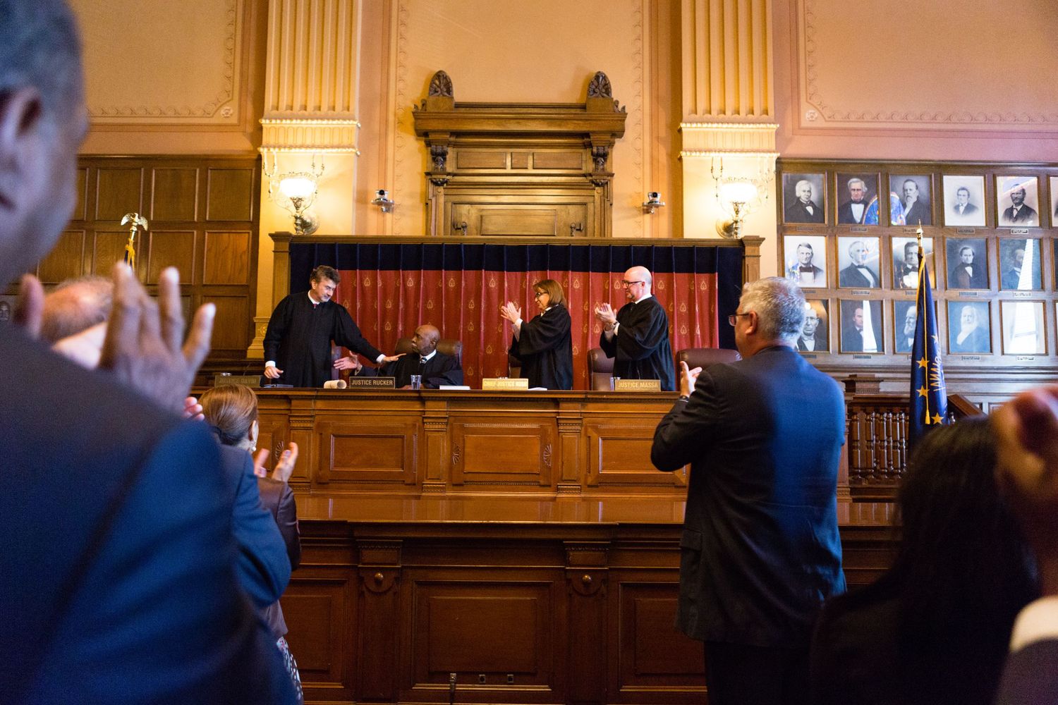 The retirement party for Justice Roberts with the Indiana Supreme Court at the State House