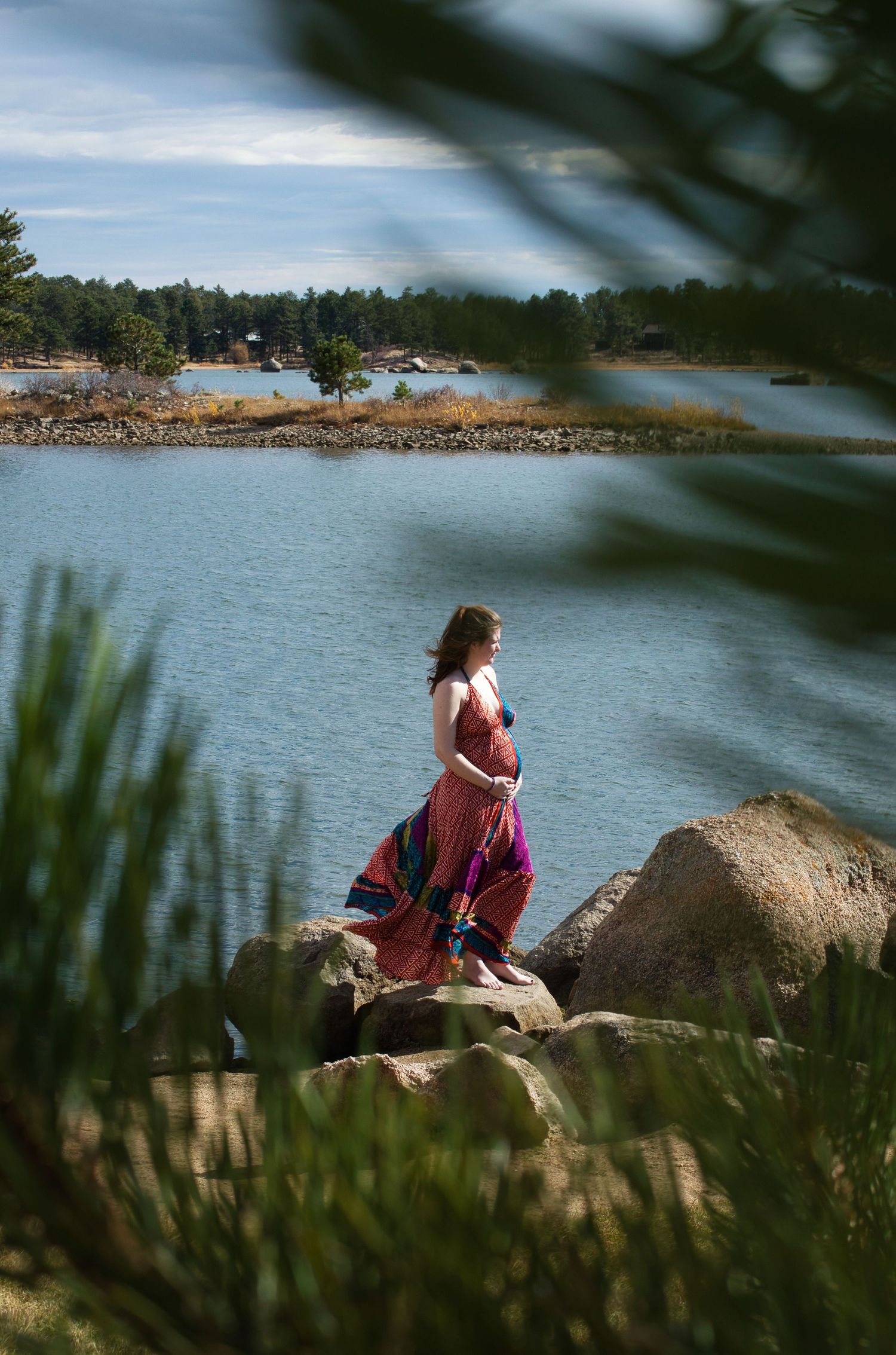 Pregnant Mother on a rock