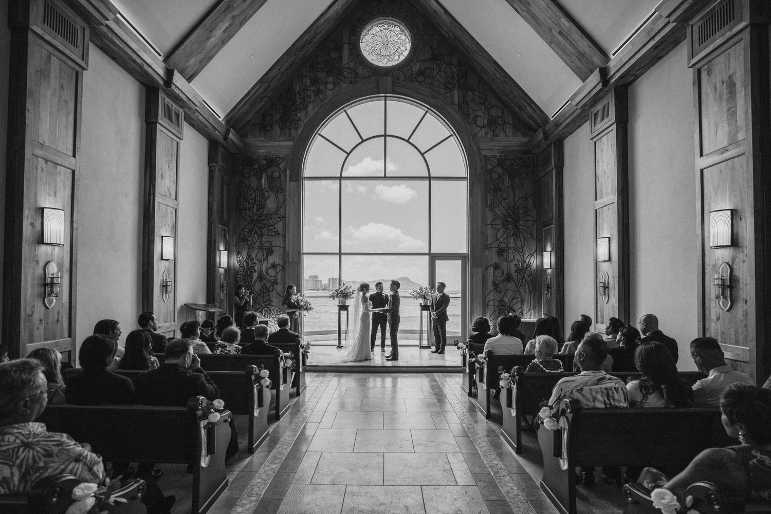 Chapel Wedding at 53 by the Sea on Oahu Hawaii overlooking Waikiki