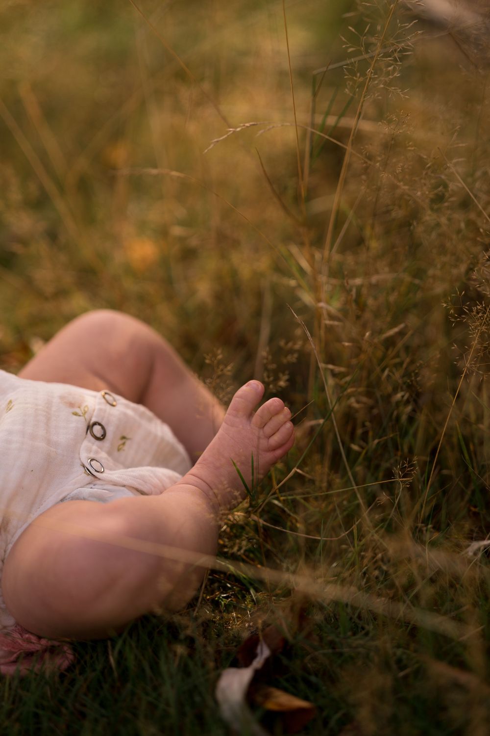 Nouveau-né en extérieur à Beersel, photo bébé naturelle en lumière douce et dorée