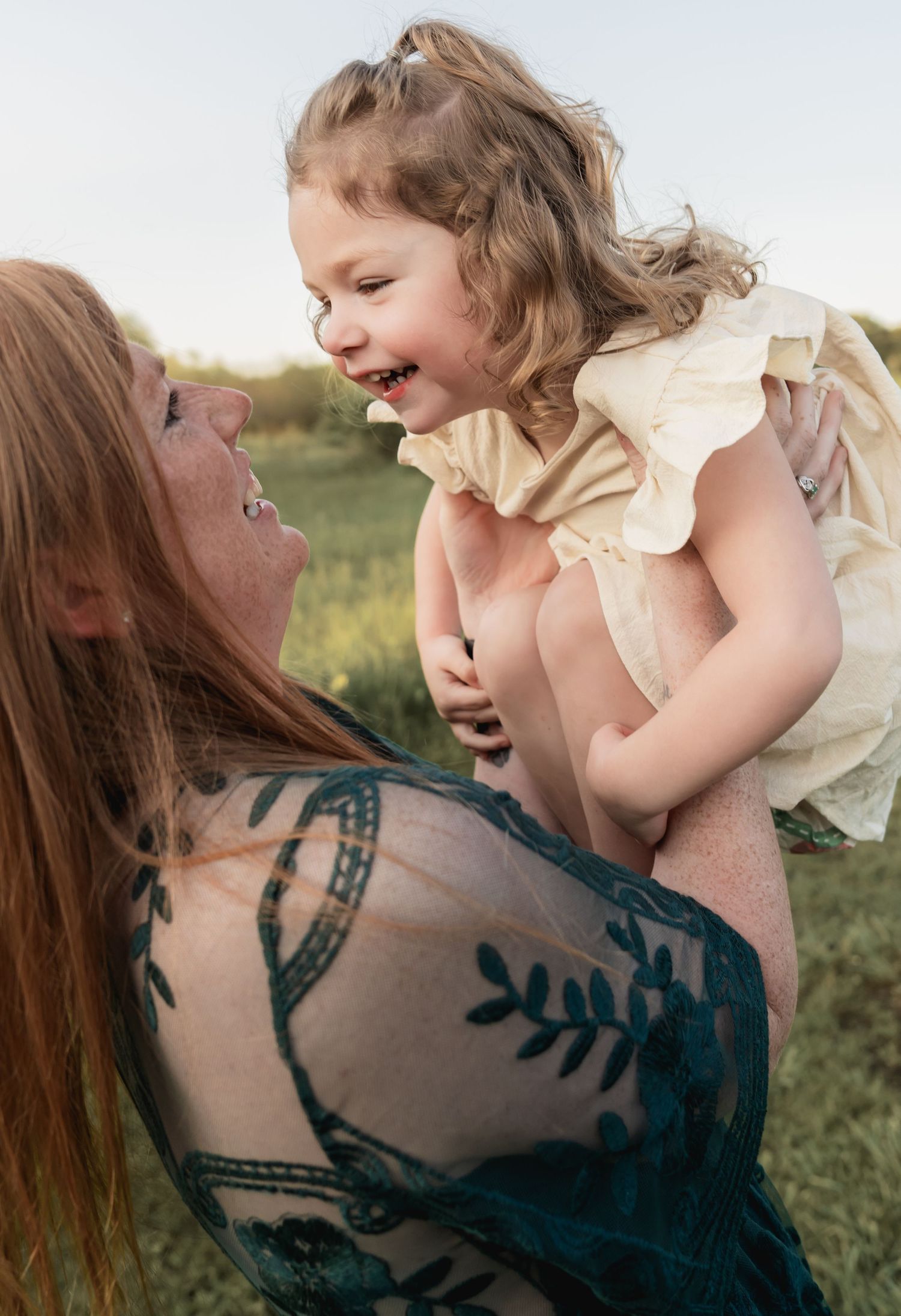 3 year old and mom playing