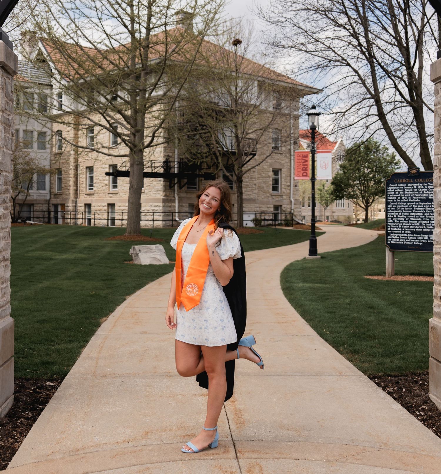 Graduation with gown
