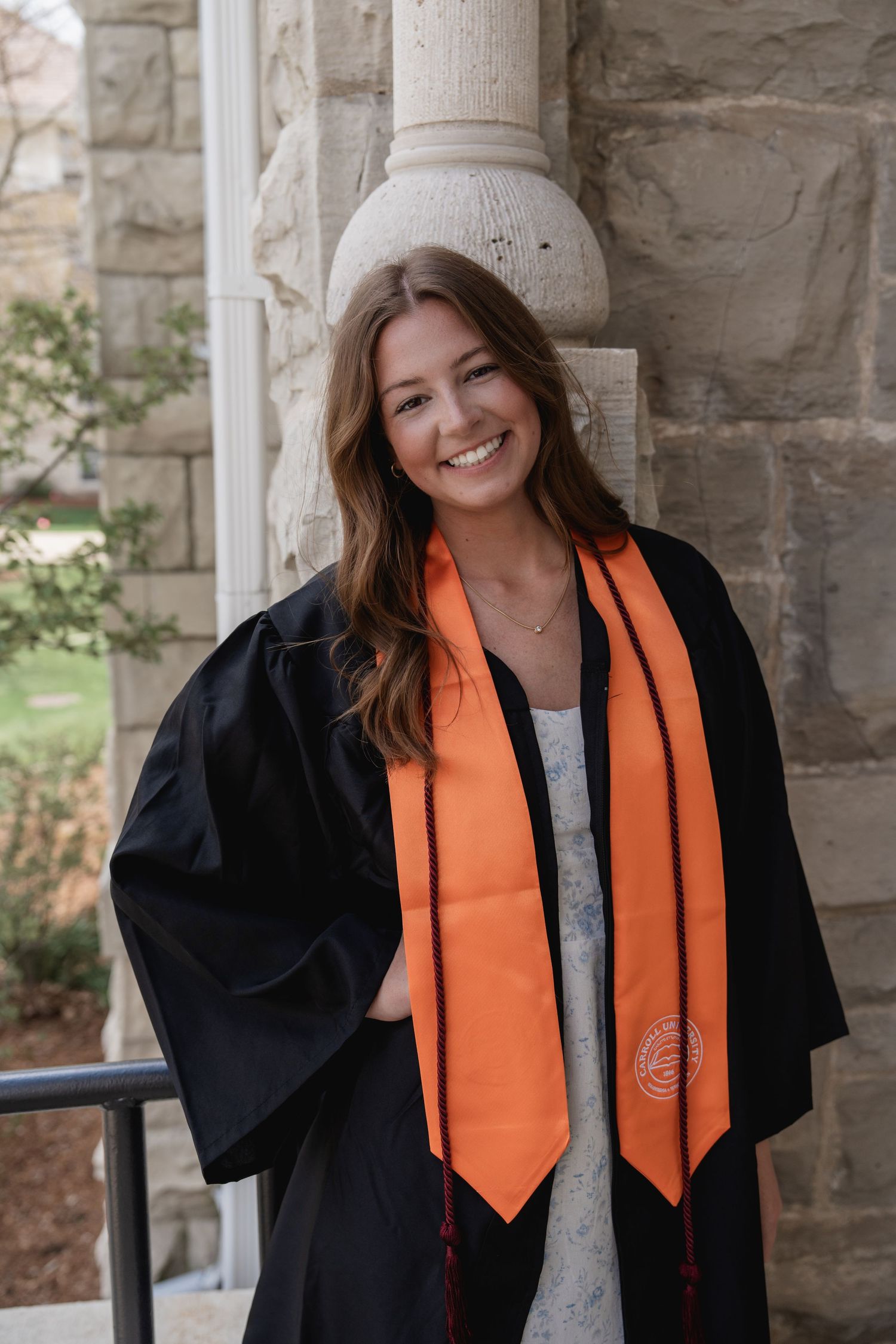College graduation with gown