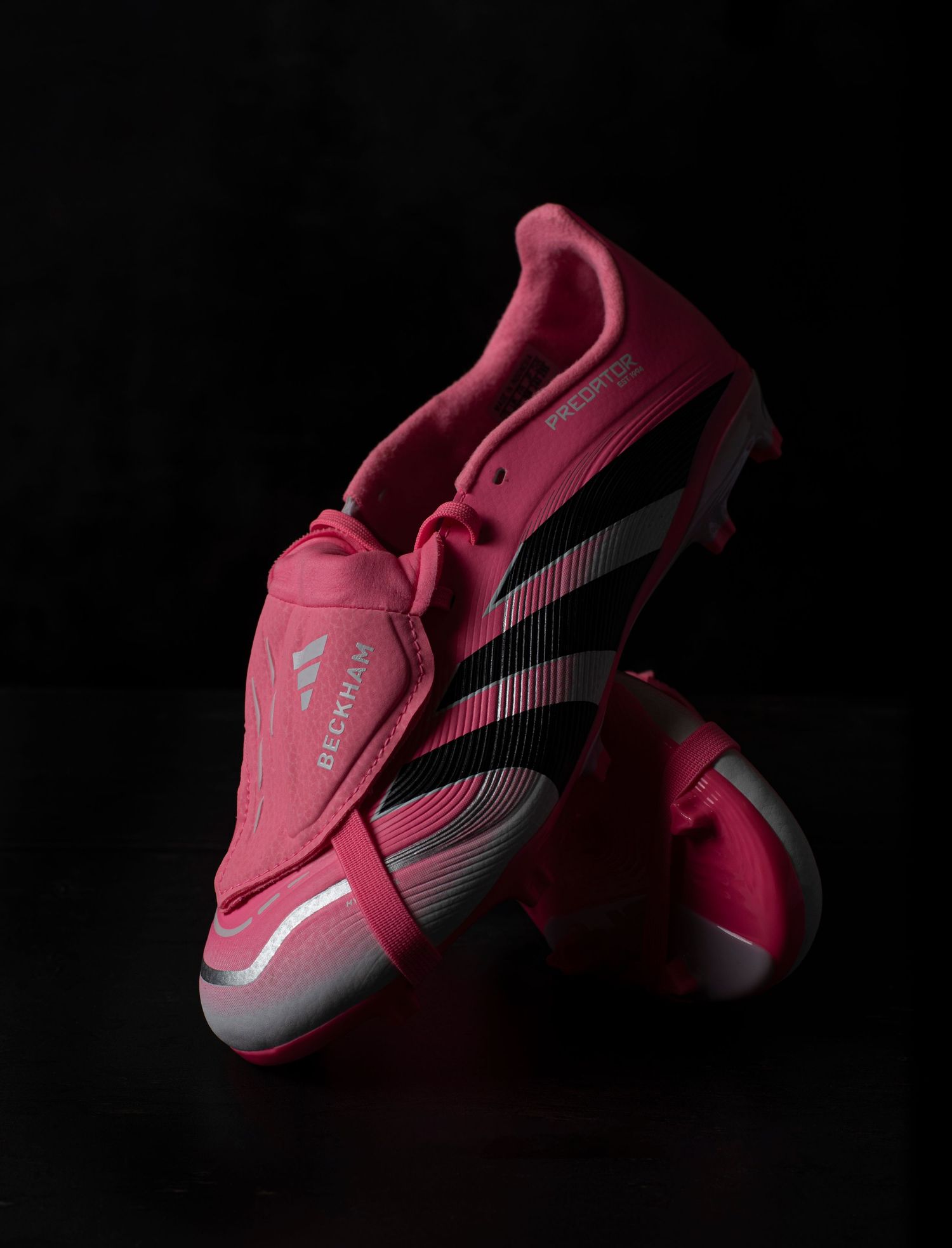 photo of brand image David Beckham pink adidas predator football boots