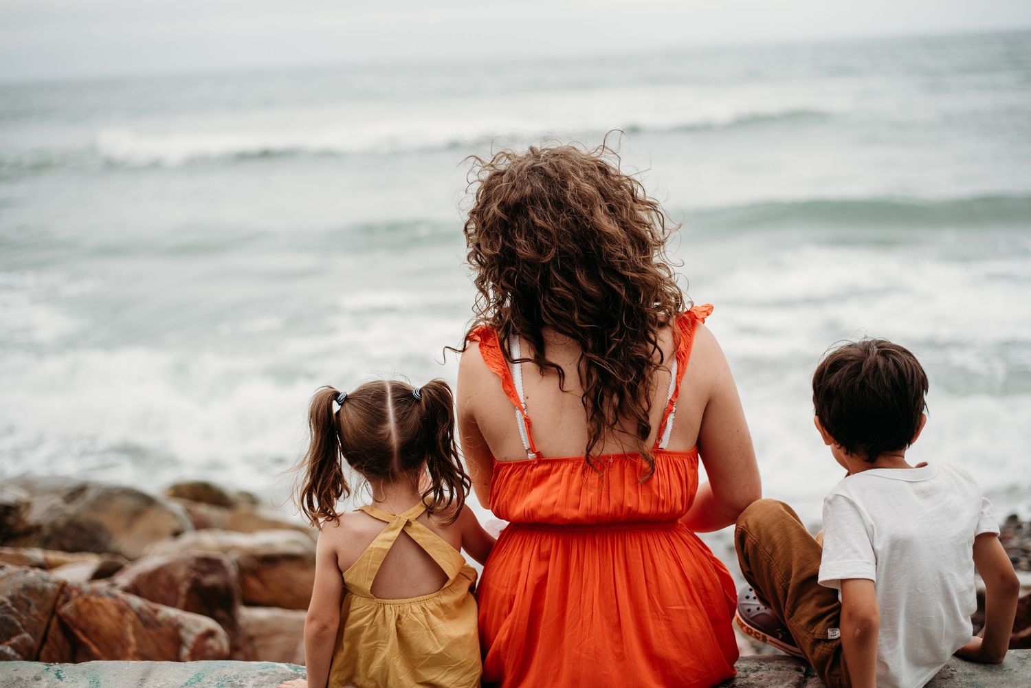 Laura and her two children at the beach-Pueblo, Colorado Newborn Photographer