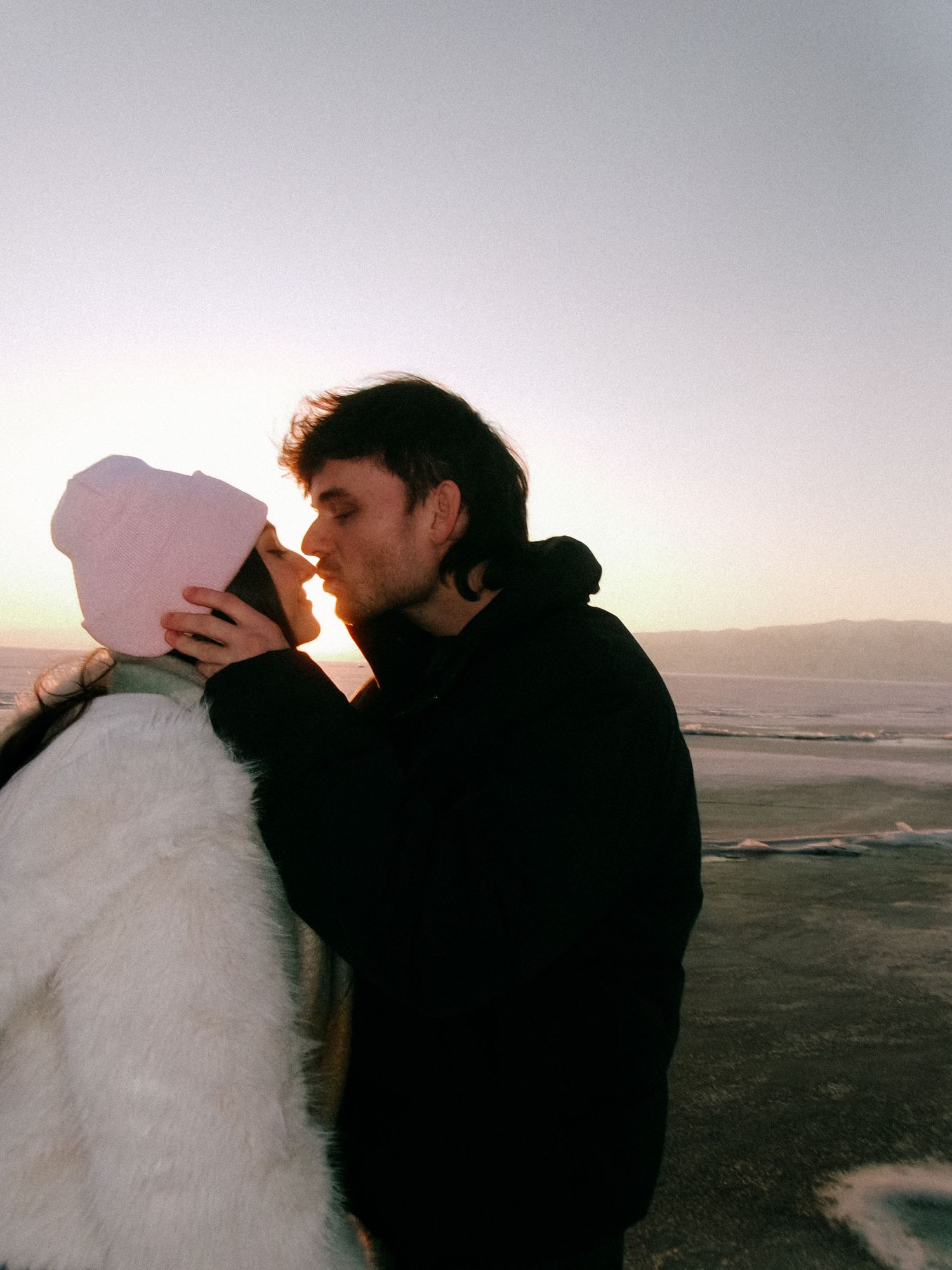 Playful engagements on Utah's frozen lake.