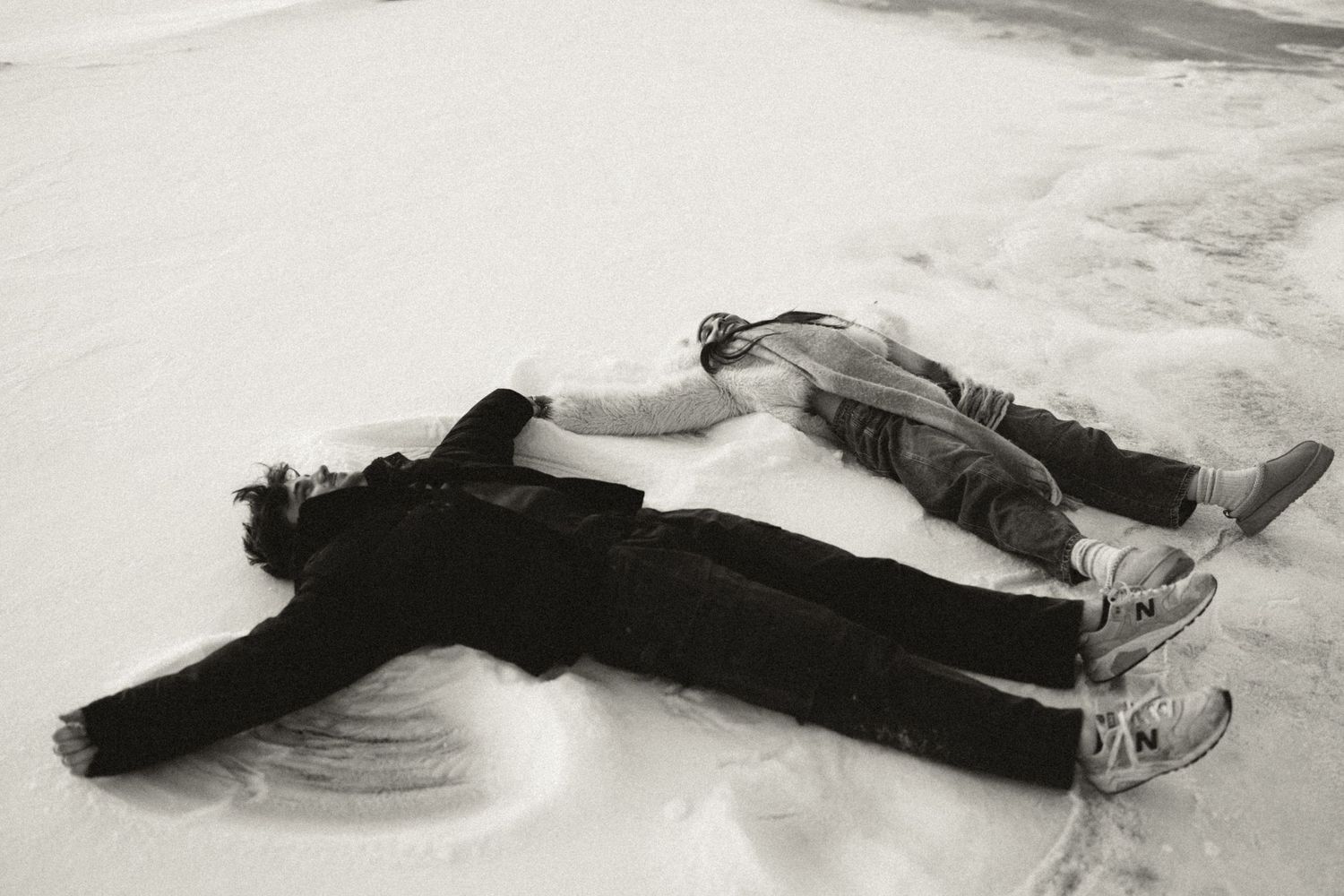 Playful engagements on Utah's frozen lake.