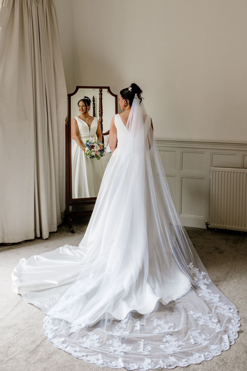 Bride in mirror Highley Manor