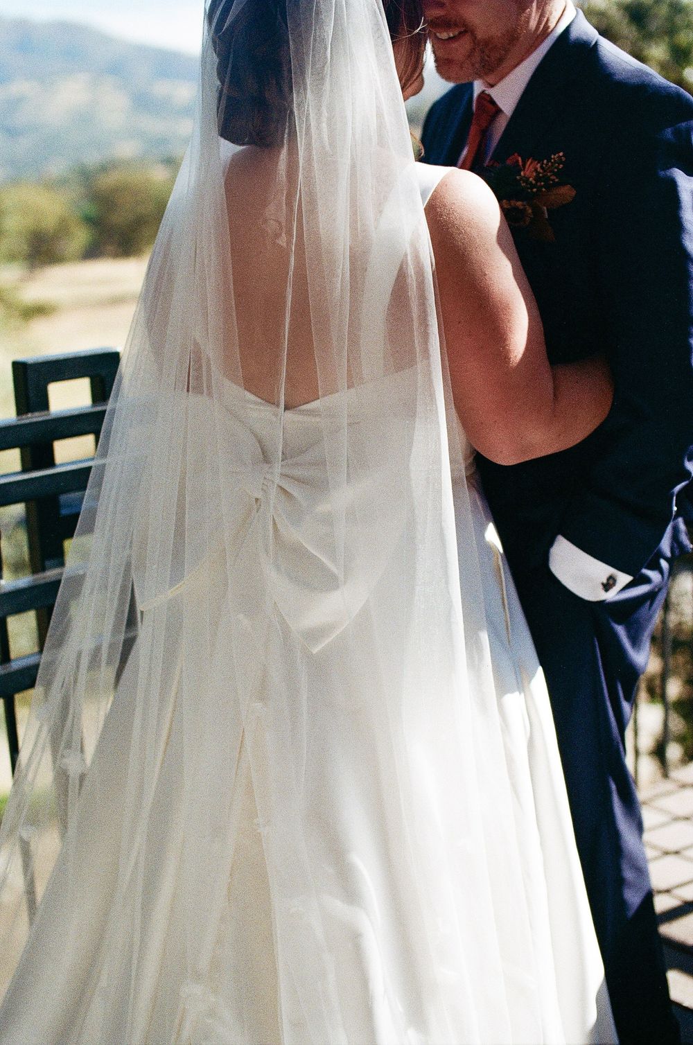 wedding dress detail captured artfully on film photography