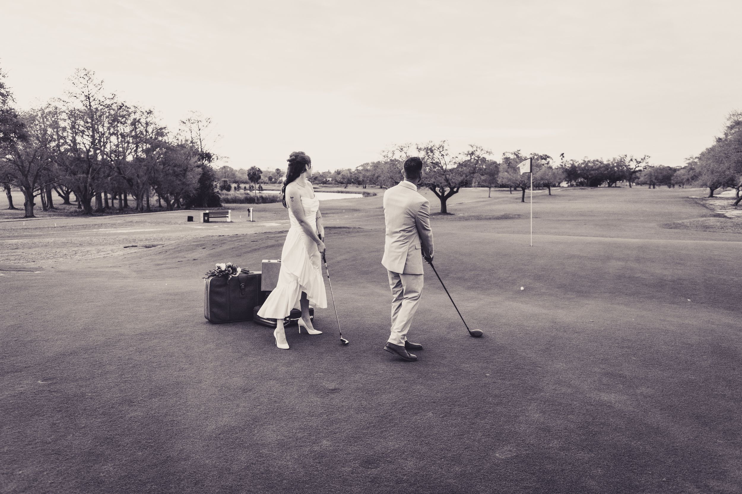 editorial style wedding photography on a golf course in Tampa, Dunedin, Clearwater, St Pete, Naples, West Palm, Florida, and Scotland