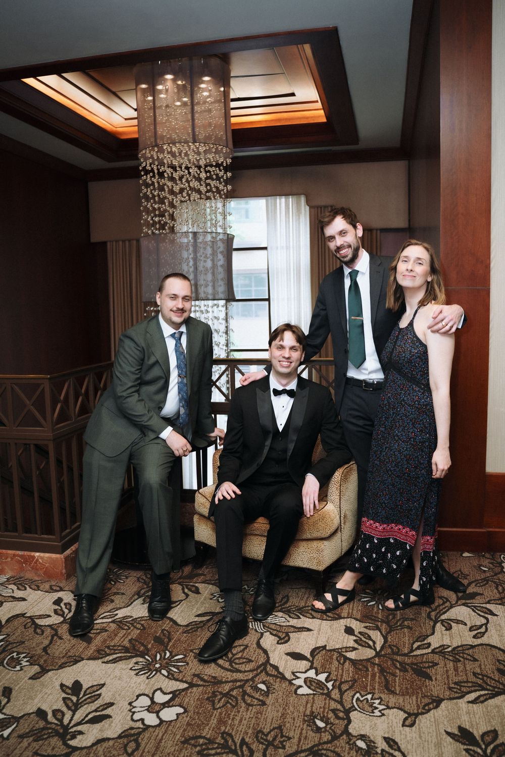 Tiffany and Sam getting ready at the Santos Hotel in Toronto before their Hart House wedding.