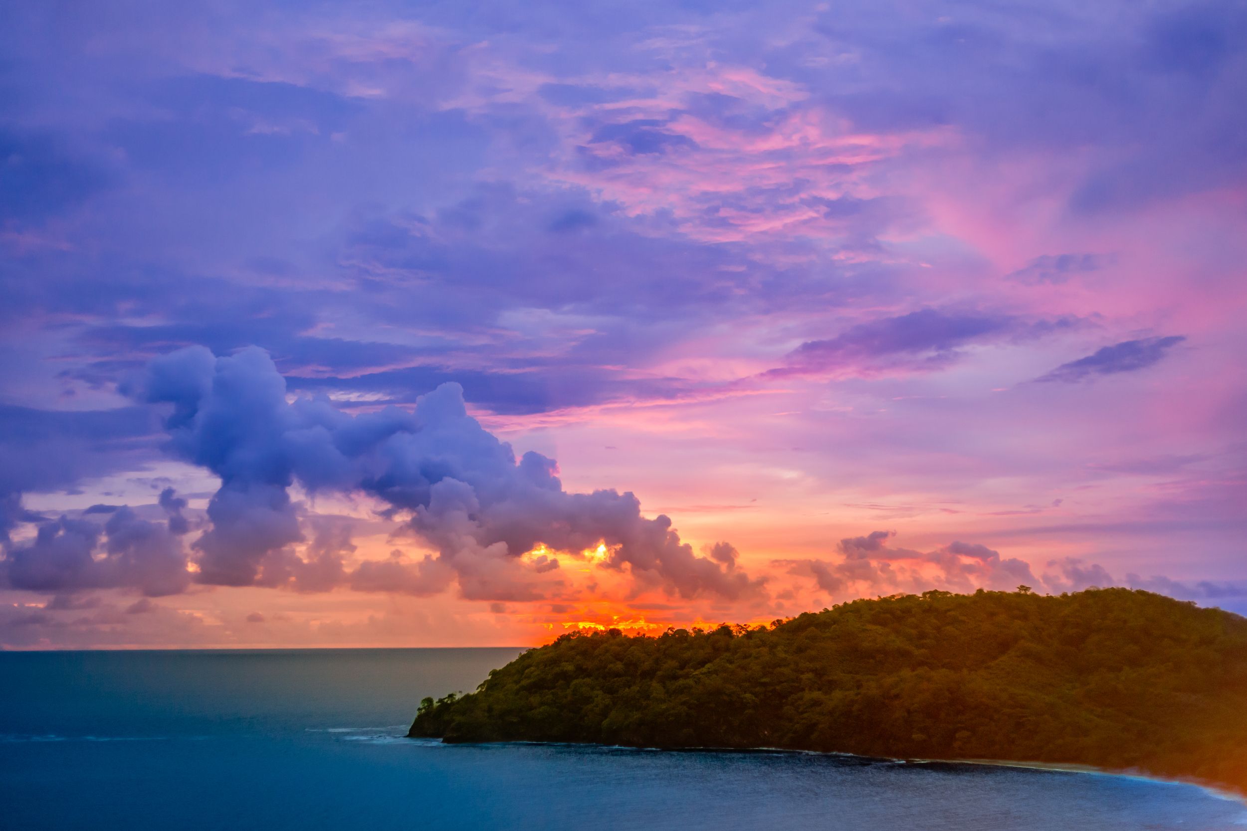 Storm with sunset of Danta and Dantita Beach