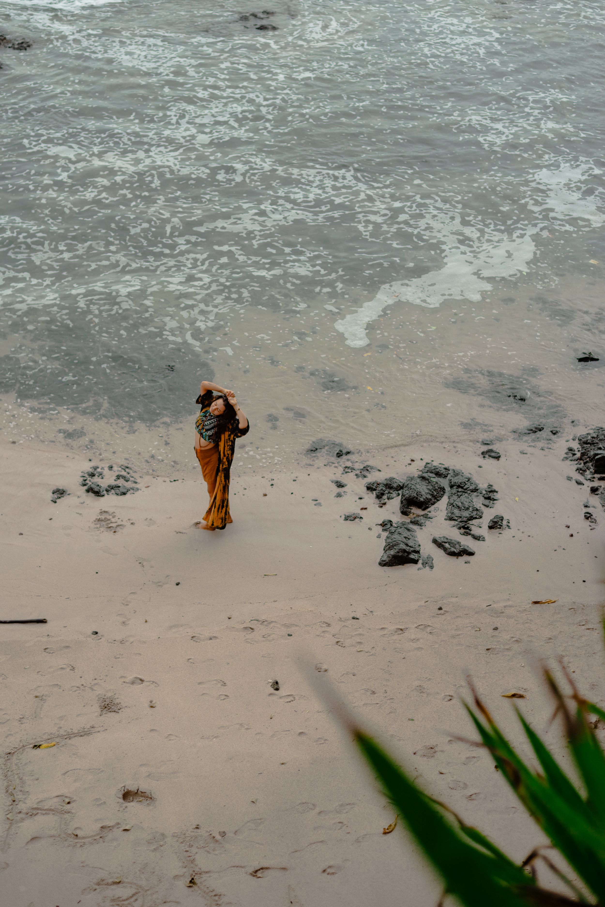 A girl in Flamingo Beach
