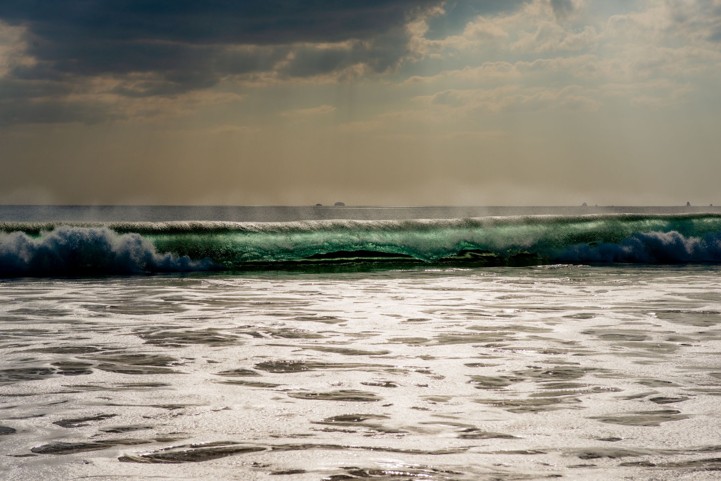 Waves in Flamingo Beach during Rainy Season