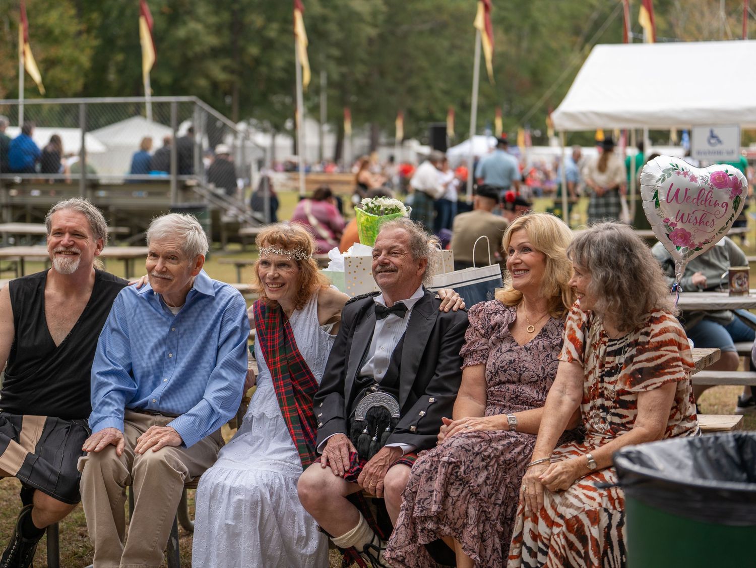 Couple getting married at the Stone Mountain Highland Games Festival in 2025