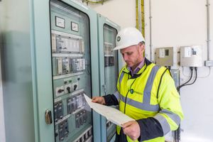 Interior photography of a battery storage control room and system monitoring for energy infrastructure -3