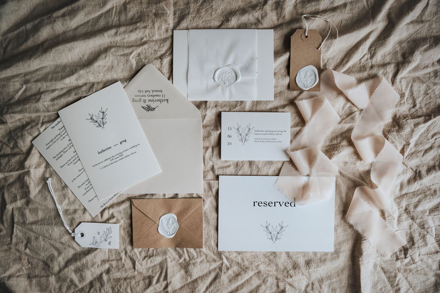 Bridal stationary flat lay