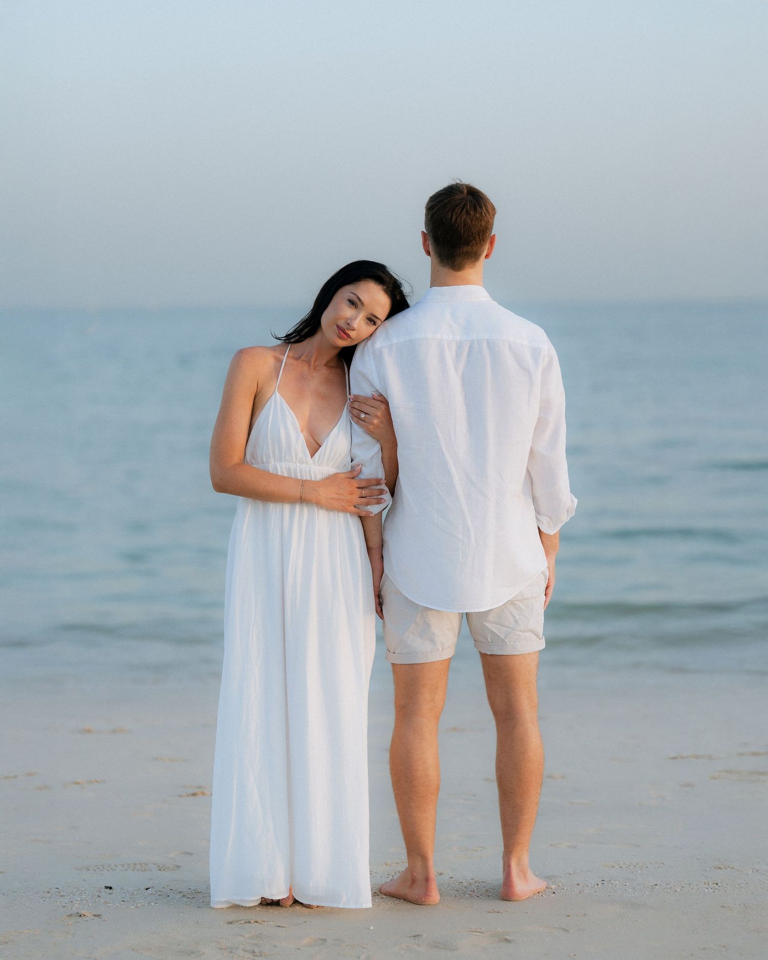 Natural light couple portrait by the sea in Dubai