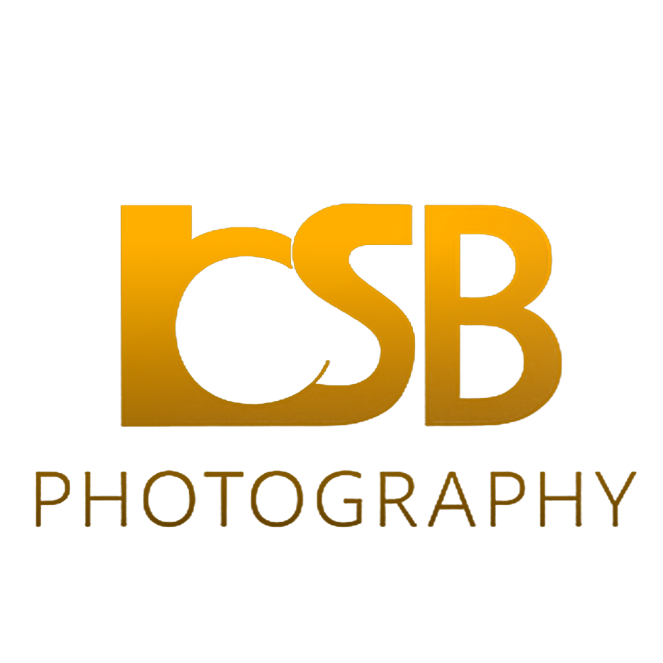 A stylized gold CSB Photography logo design with bold letters and minimalist aesthetic.