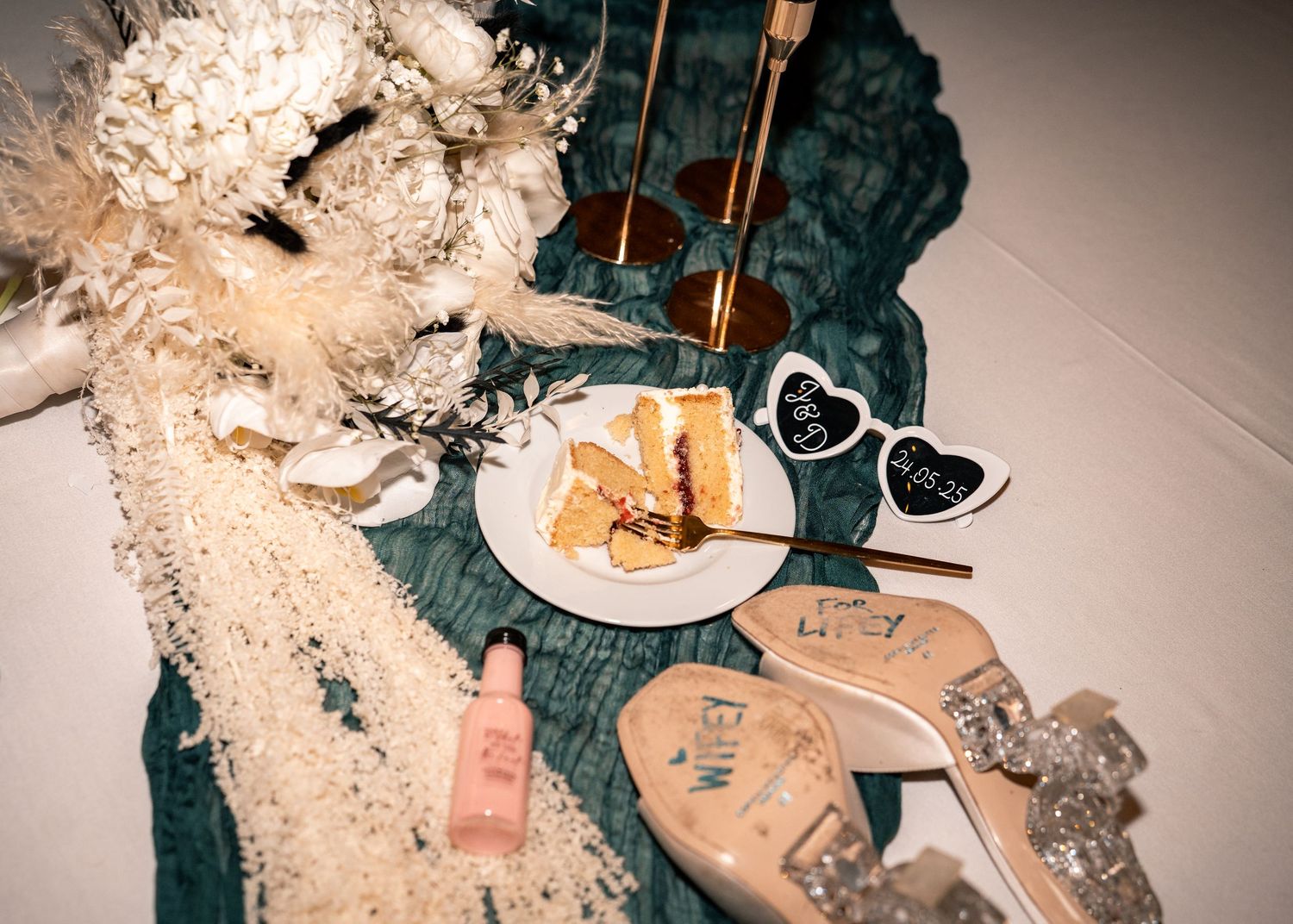 MESSY FLAT LAY WEDDING PHOTOGRAPHY - ABI VINCENT PHOTOGRAPHY
