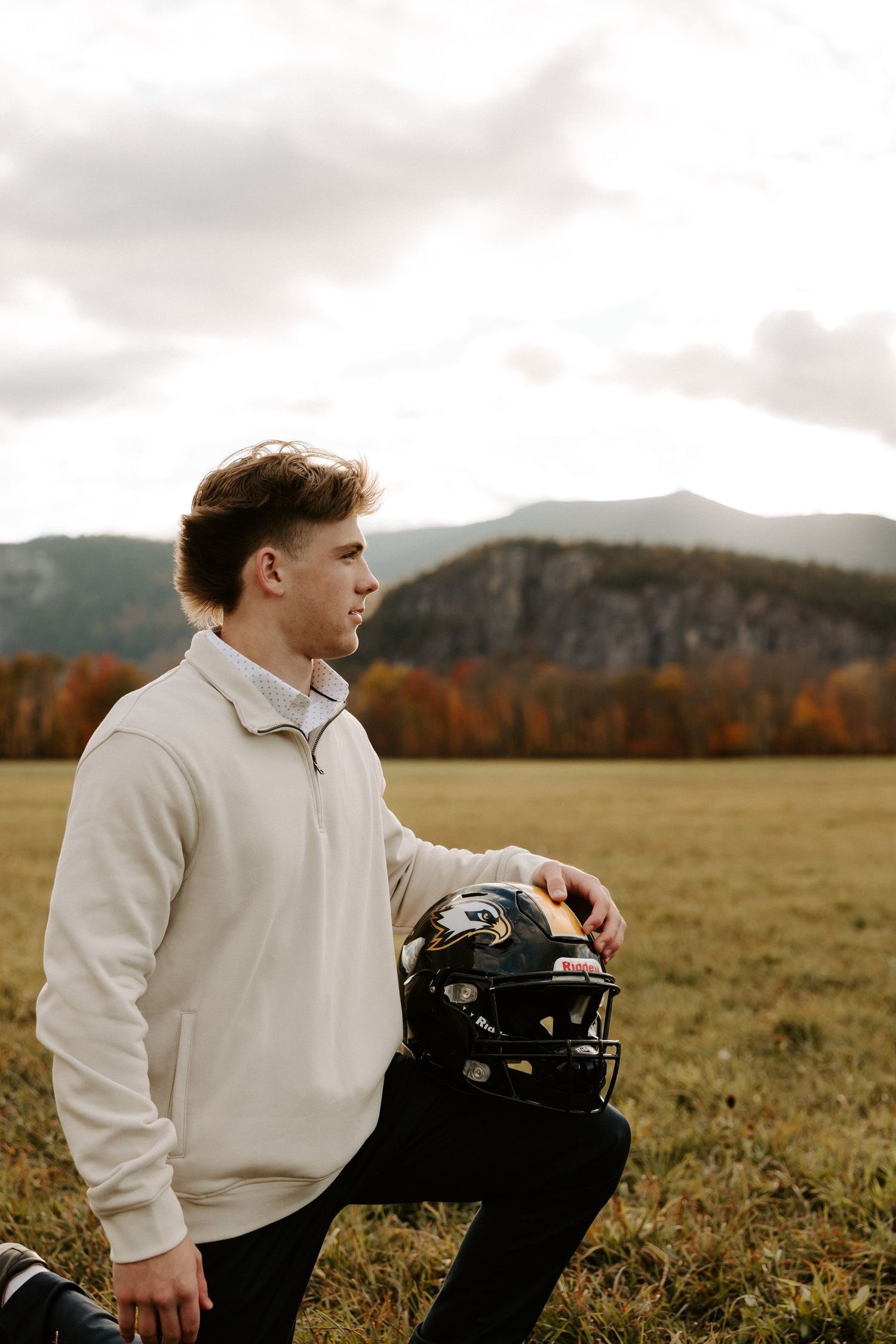 Senior photos captured outdoors in New Hampshire.
