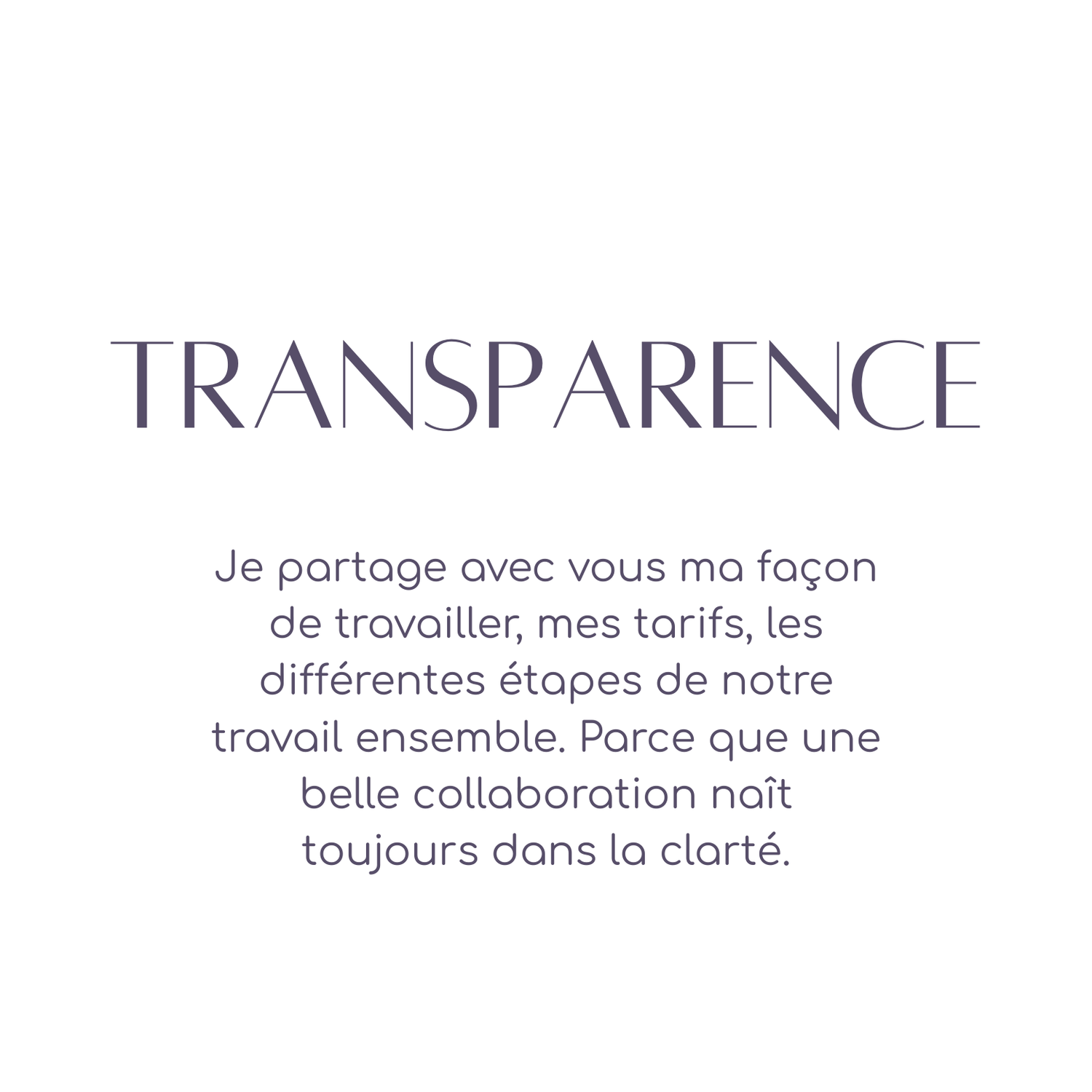 Image of text 'Transparence' on blurred pastel gradient background with French quote about transparency and trust.