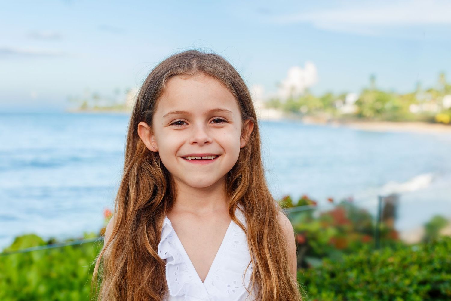 Portrait of a girl at the beach in Dorado, Puerto Rico.