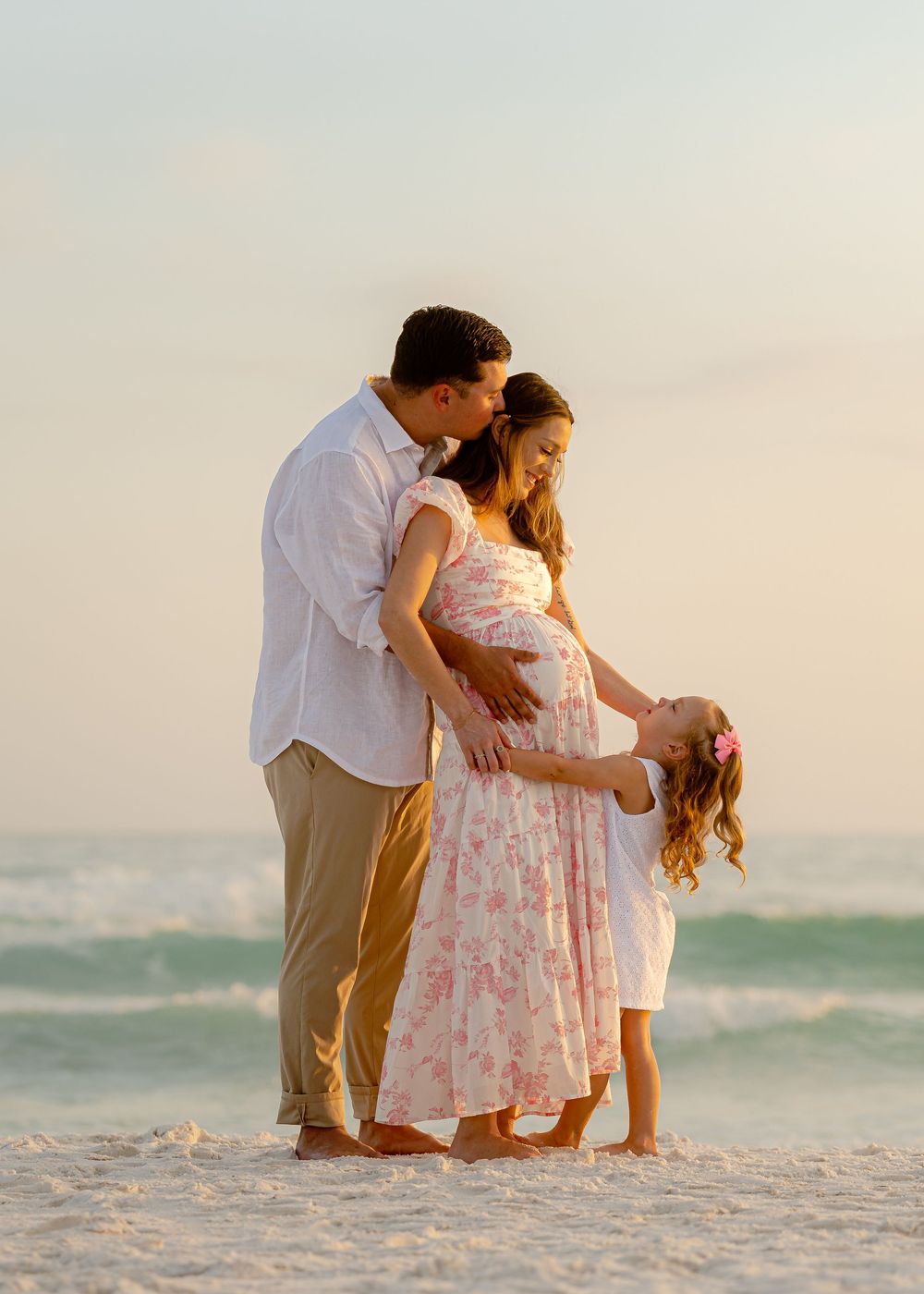 Santra Rosa Beach Family maternity photographer at the beach during sunset. Kid friendly and affordable portraits by Grayton Beach
