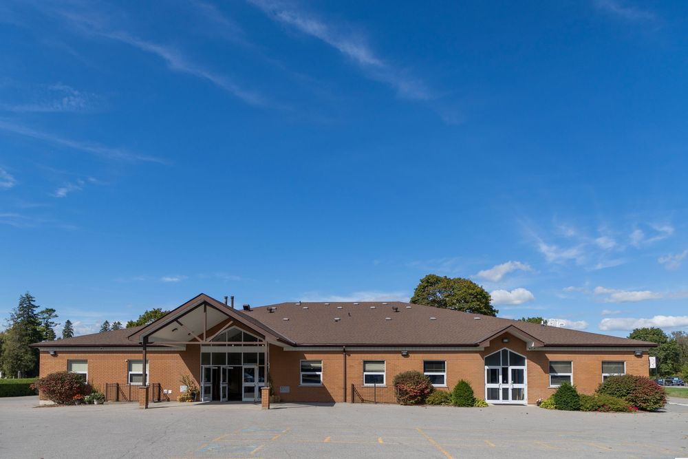 Maranatha Christian Reformed Church in Bowmanville building on a beautiful day.