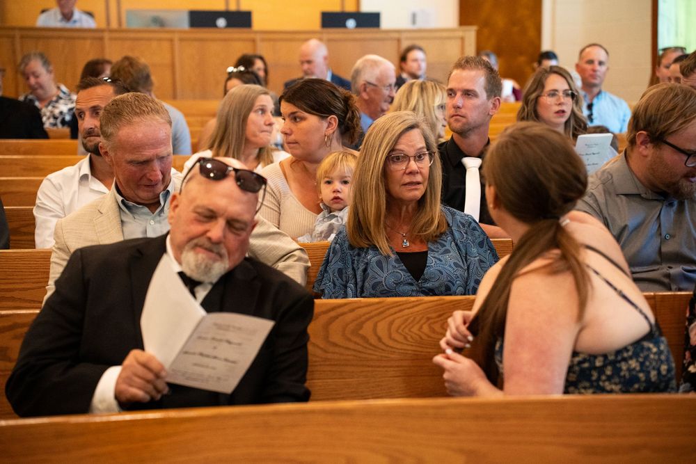 Guests at a wedding ceremony at Maranatha Christian Reformed Church.