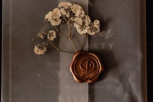 close up of wedding invitation