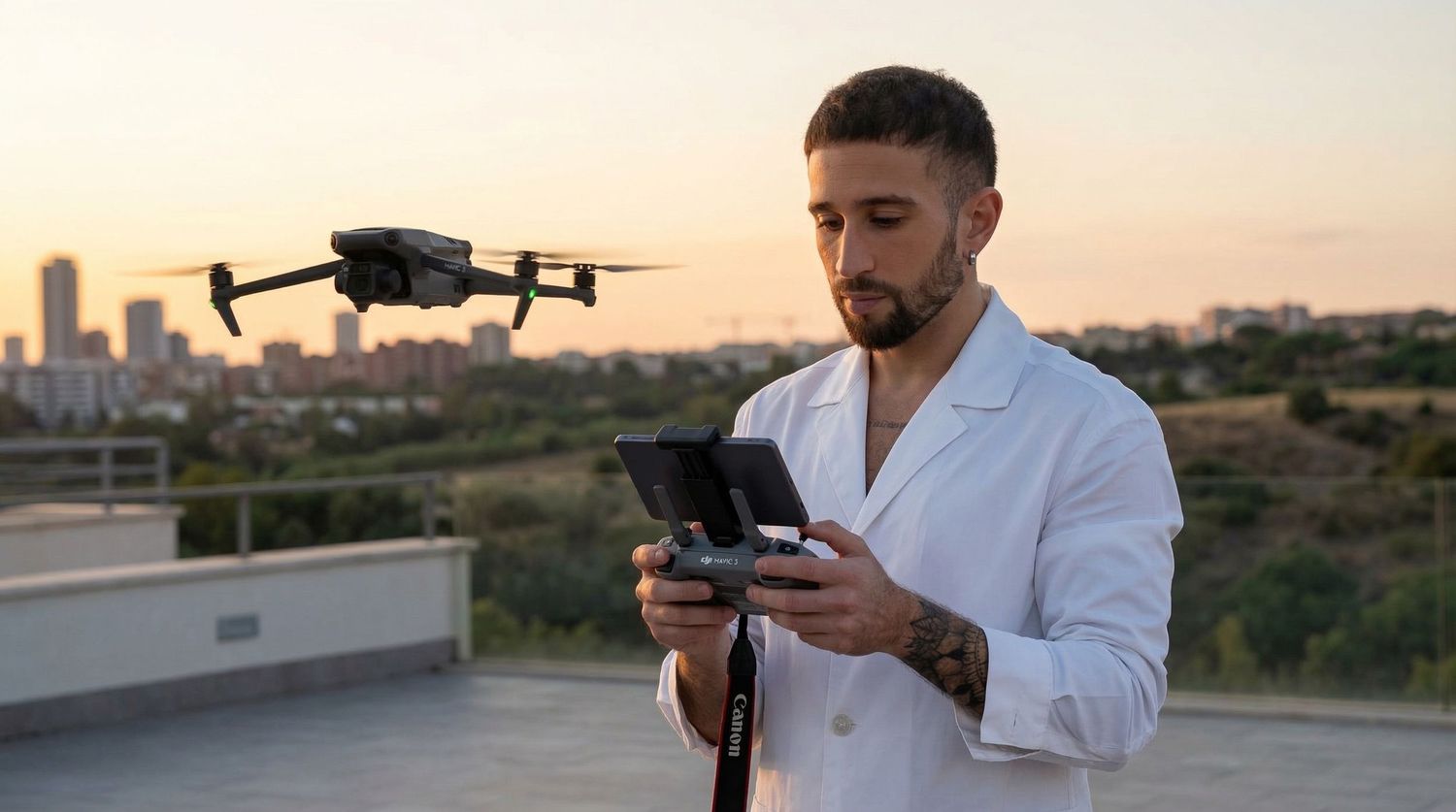une photo de mon drone et moi en reportage de mariage à Nice