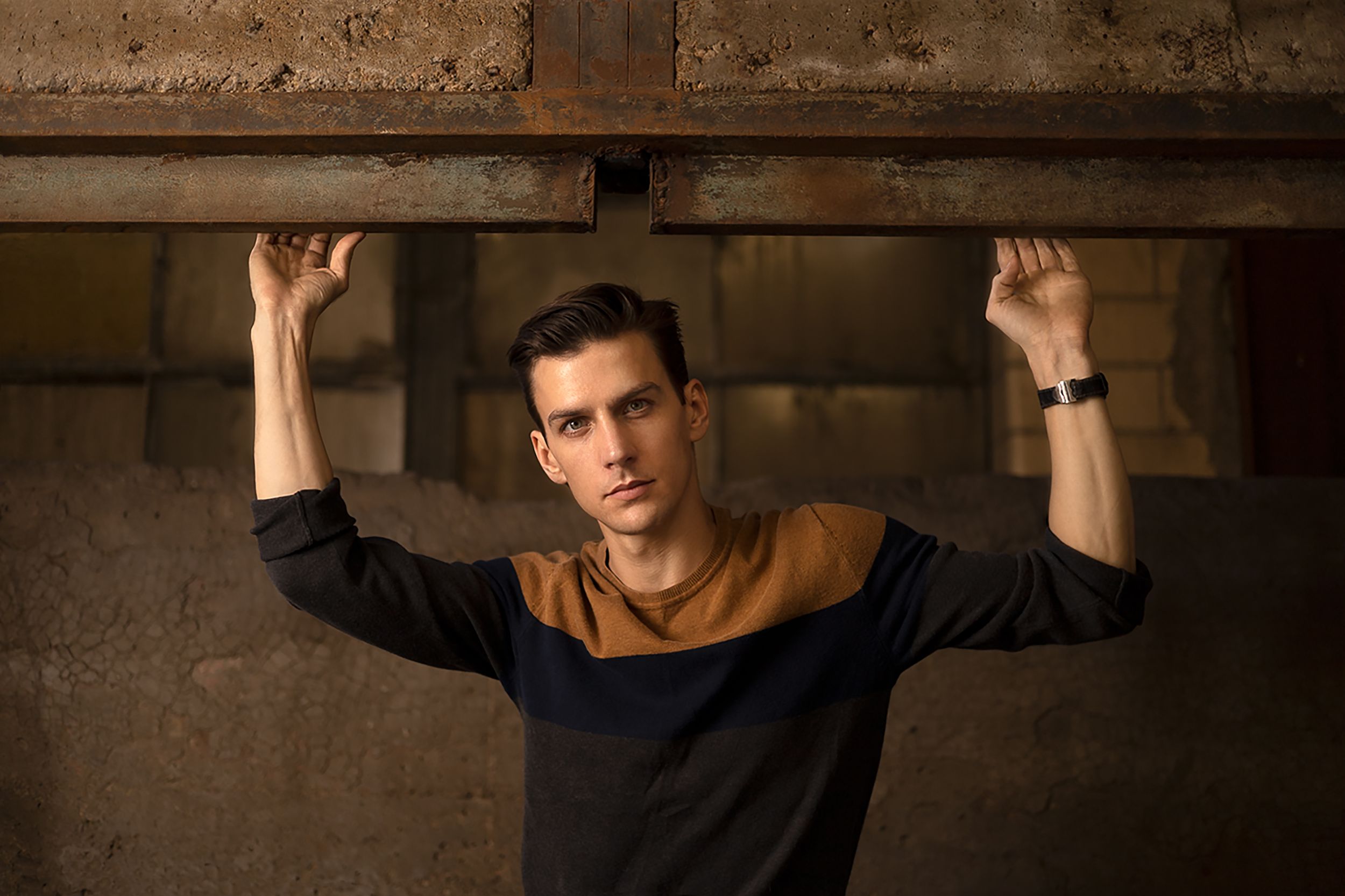 Close-up portrait photography featuring a male model posing, created by commercial photographer Chris Z of Zeng Studio.