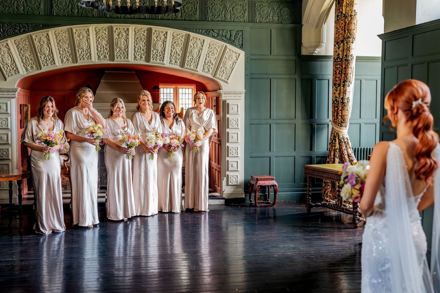 Natural documentary bridal reveal at a Yorkshire wedding day.