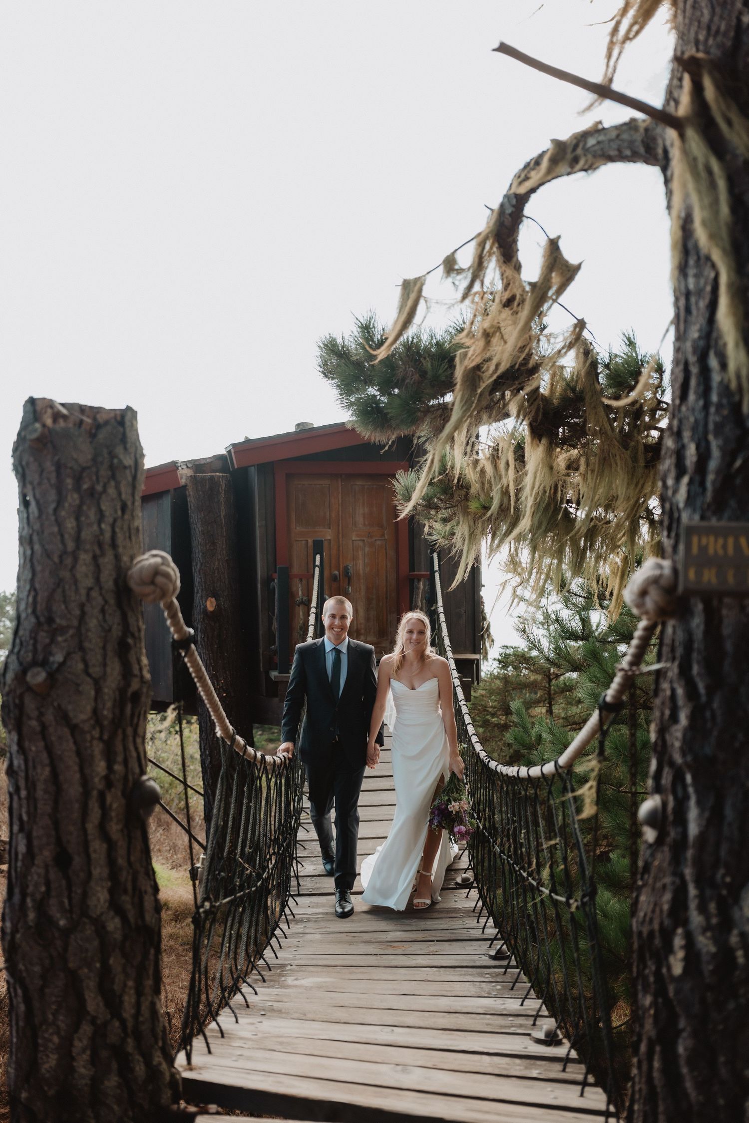 Treebones Resort Elopement bride and groom photos