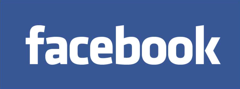 The Facebook wordmark logo in white text on a dark blue rectangular background.