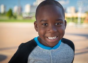 Series of outdoor photos showing moments of joy and connection on a sunny day.
