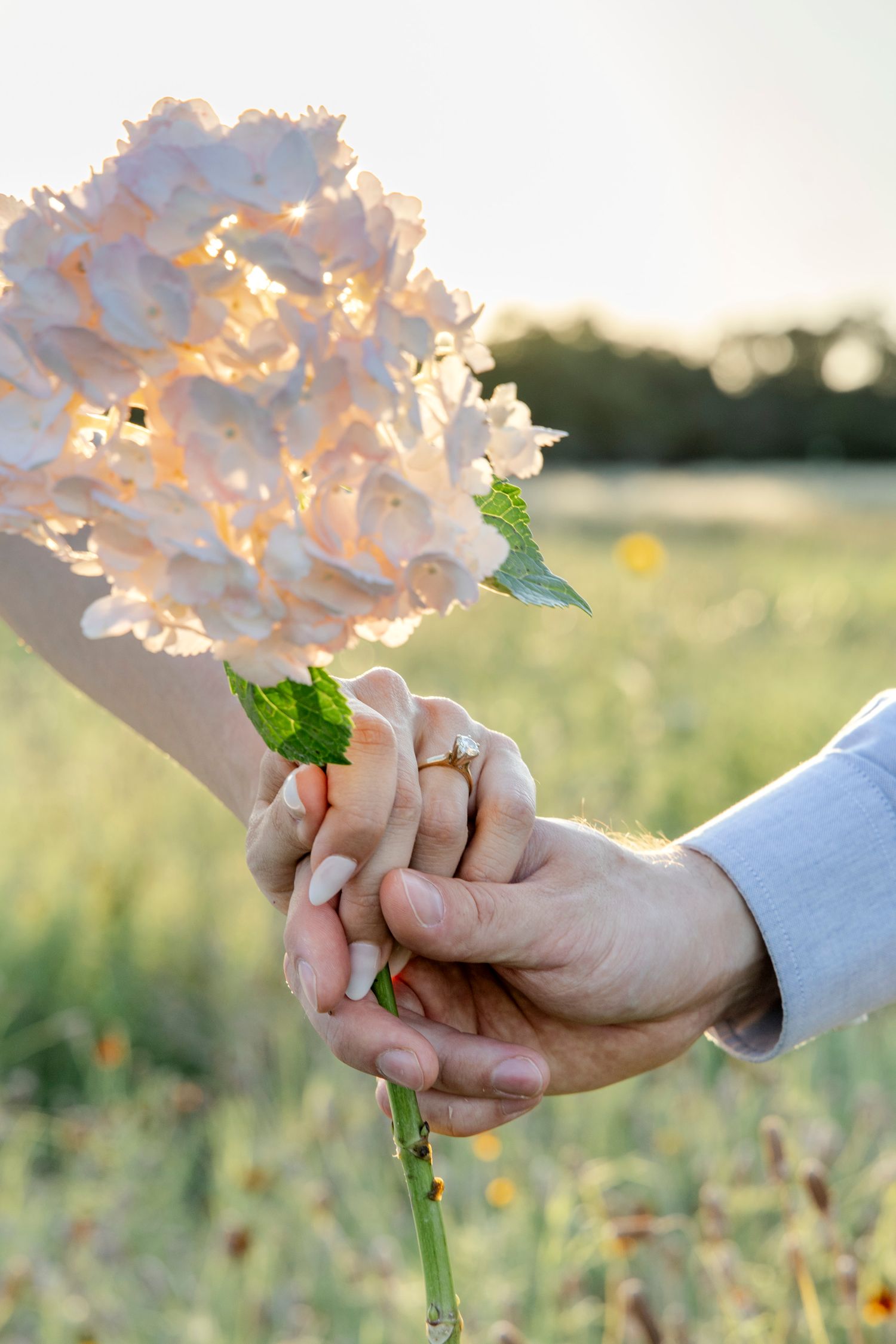 Light and airy Austin engagement portraits for couples in love