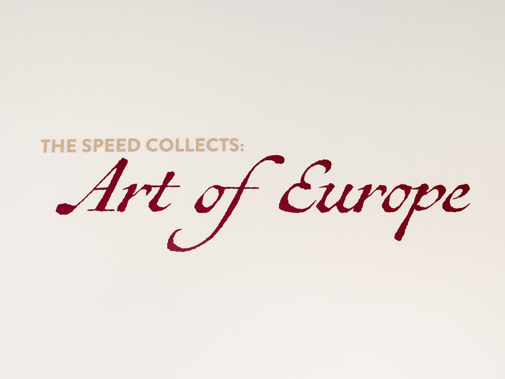 Elegant text reading 'Art of Europe' in burgundy calligraphy on a light beige background.