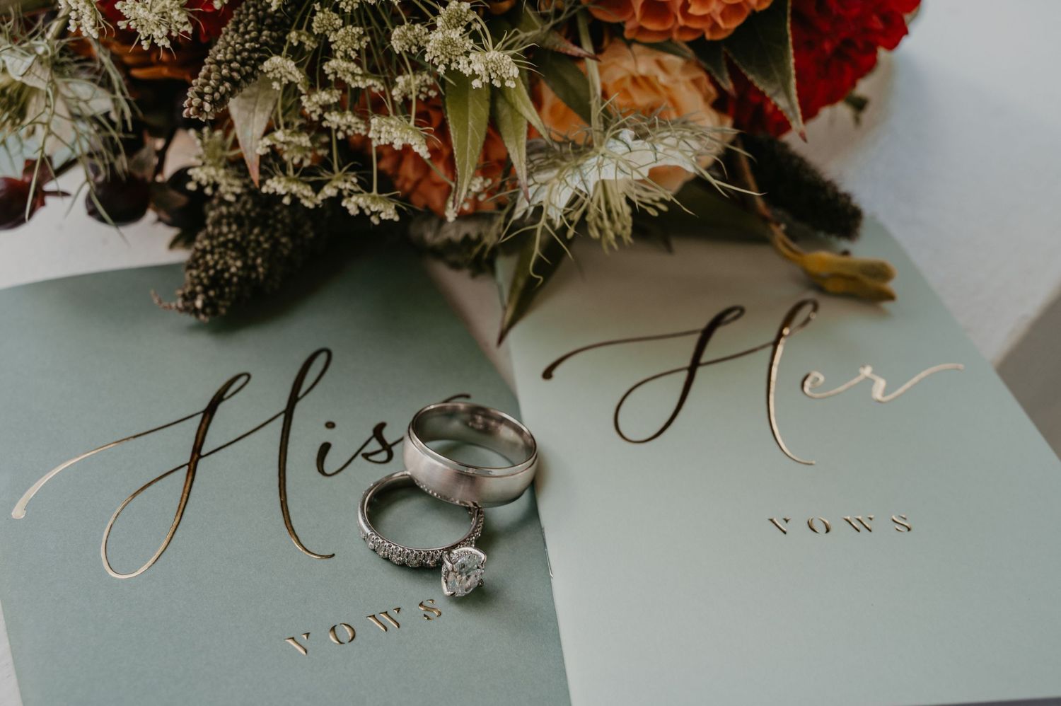 detail shot of wedding rings