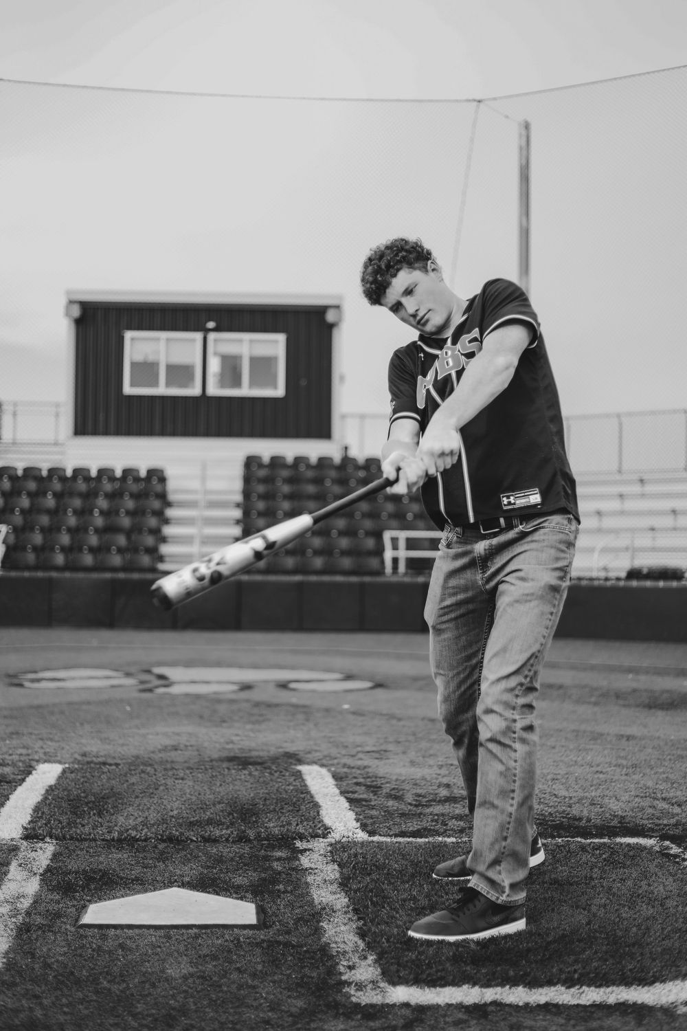 senior male portrait baseball