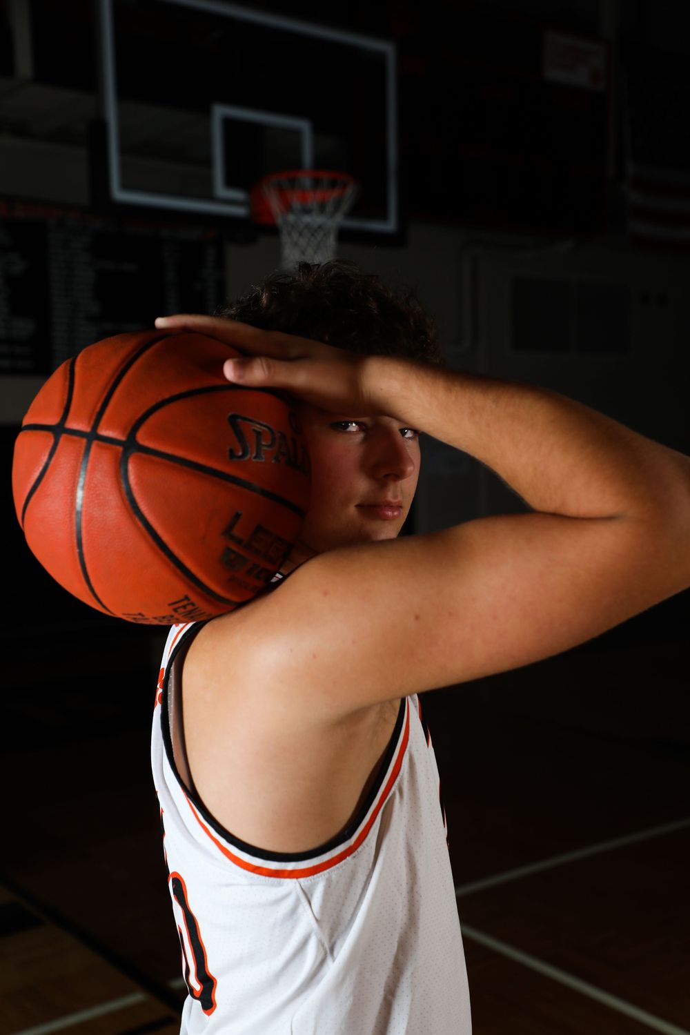 senior male portrait basketball