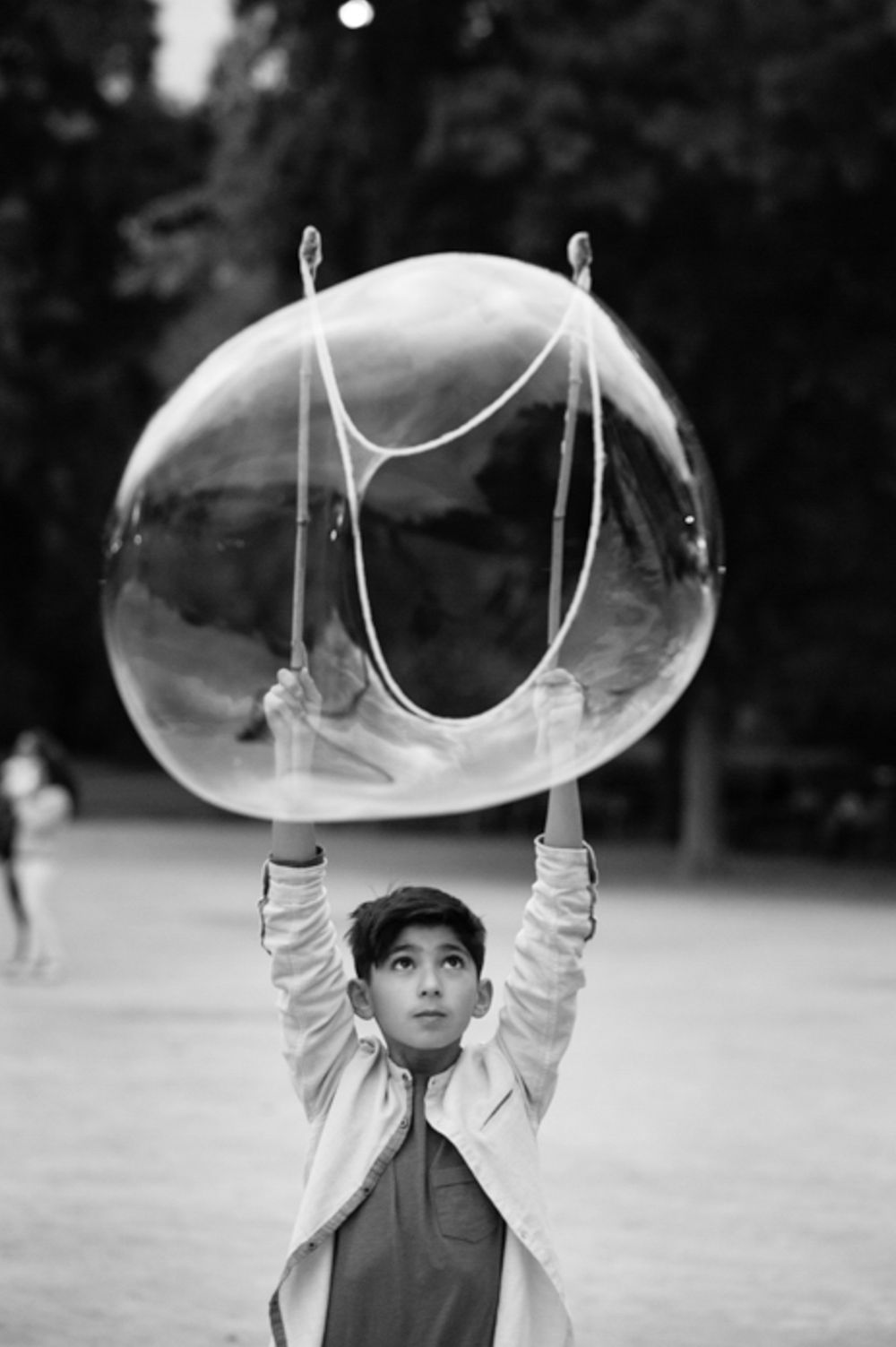 boy with bubbles