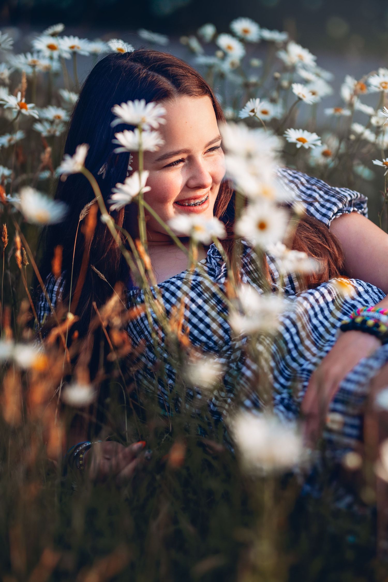Girl sitting among daisies near Neck Point, Nanaimo — Ambient Imagery Photography natural light portrait