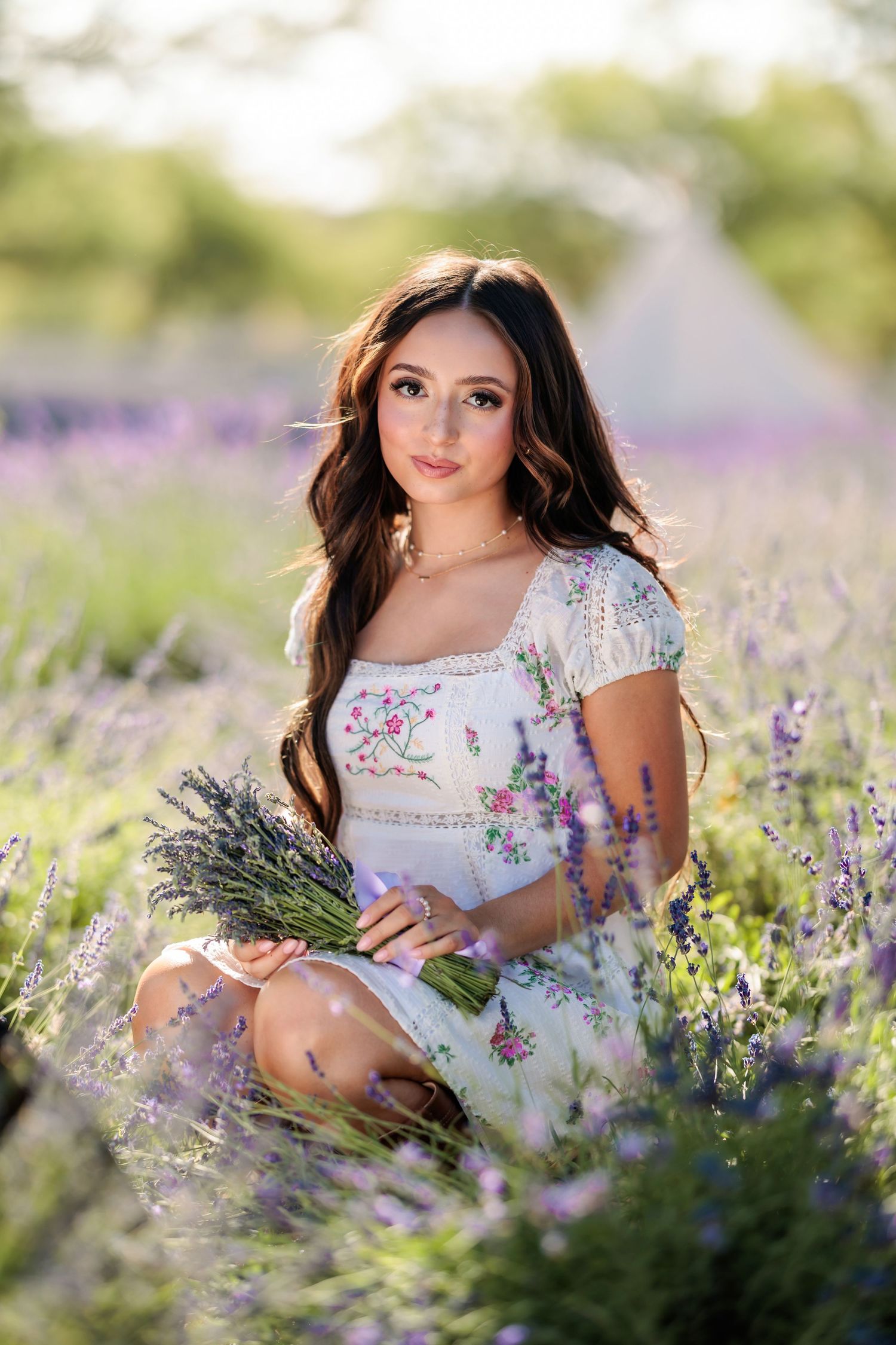 High school senior GIRL in the lavender field Tucson, photographed by Tucson Senior Photographer